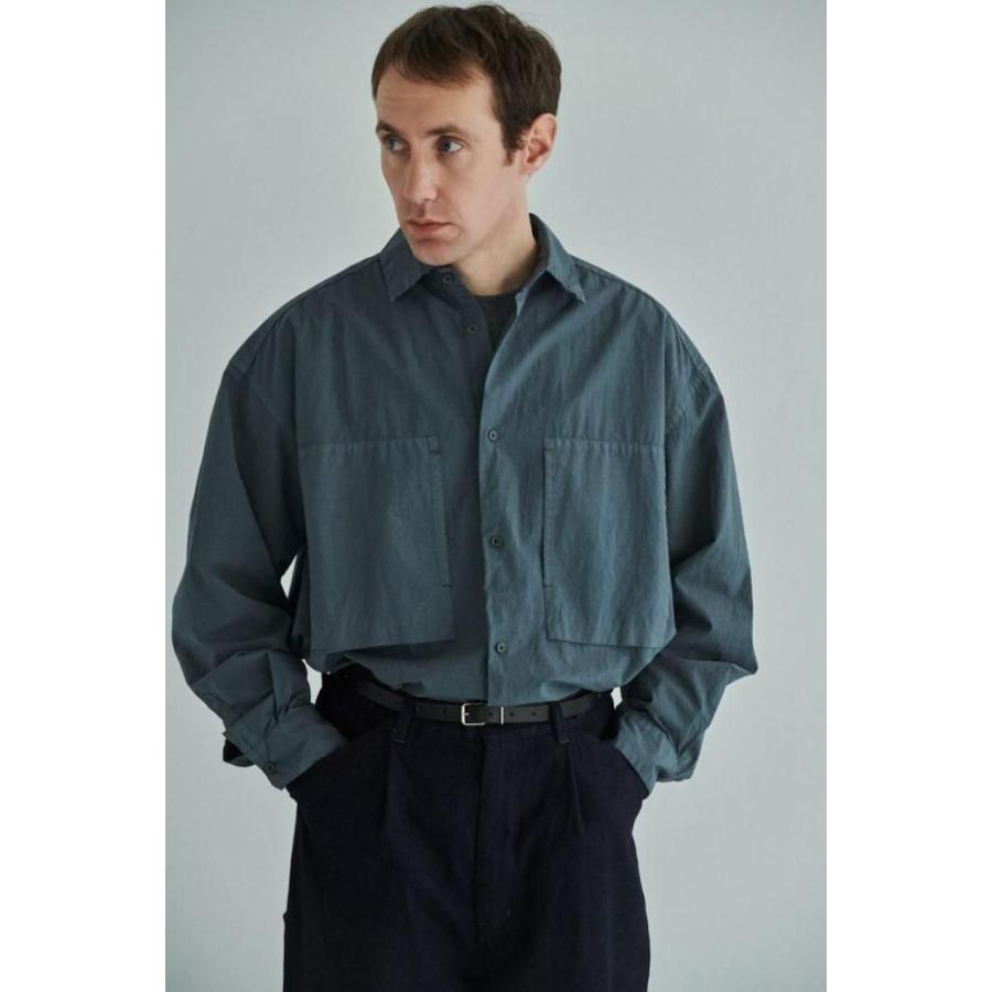 STILL BY HAND スティルバイハンド / SH01253 -BLUE GREY ガーメントダイ オーバーシャツ | STILL BY HAND | 07