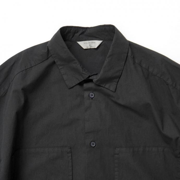 STILL BY HAND スティルバイハンド / SH01253 - INK BLACK ガーメントダイ オーバーシャツ | STILL BY HAND | 02