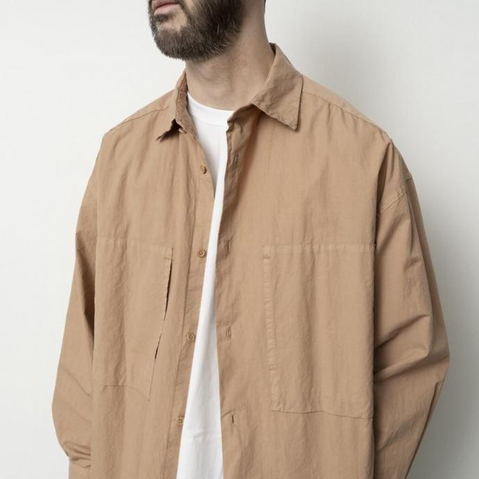 STILL BY HAND スティルバイハンド / SH01253 - INK BLACK ガーメントダイ オーバーシャツ | STILL BY HAND | 05