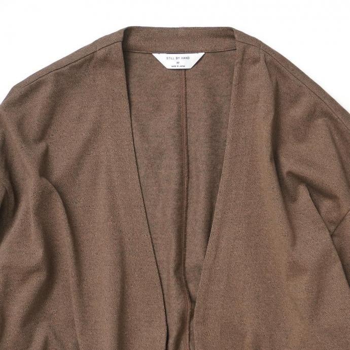 STILL BY HAND スティルバイハンド / CS07253 - DUSTY BROWN ミックスカラー ボタンレスカーディガン | STILL BY HAND | 02