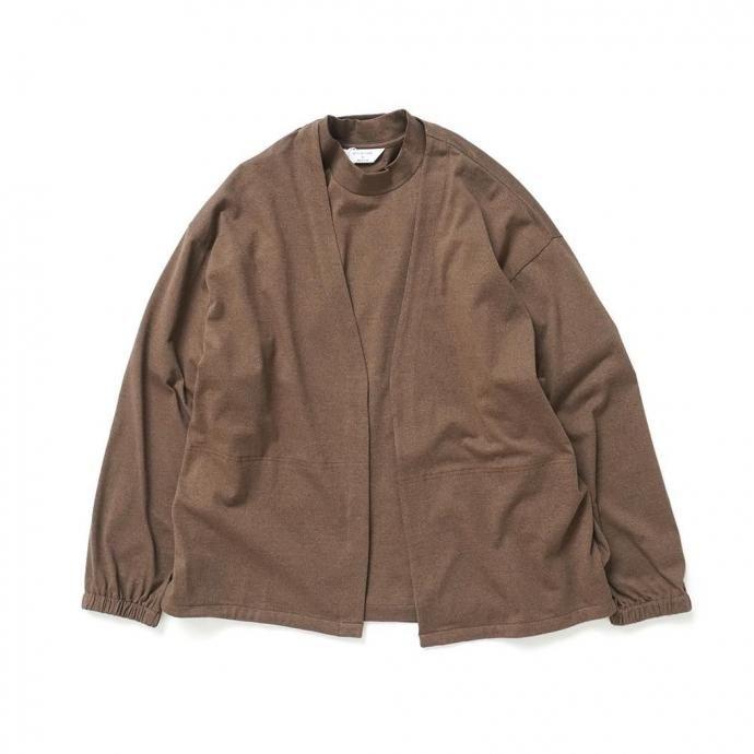 STILL BY HAND スティルバイハンド / CS07253 - DUSTY BROWN ミックスカラー ボタンレスカーディガン | STILL BY HAND | 07