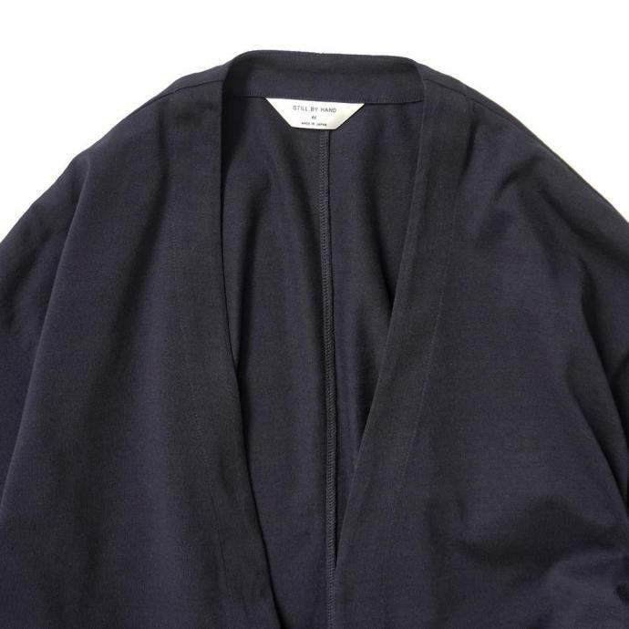 STILL BY HAND スティルバイハンド / CS07253 - BLACK NAVY ミックスカラー ボタンレスカーディガン | STILL BY HAND | 02