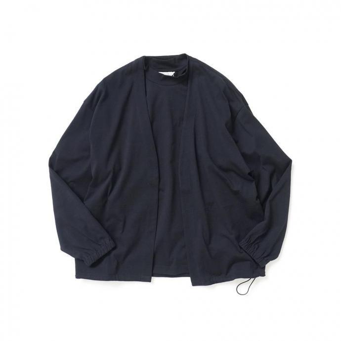 STILL BY HAND スティルバイハンド / CS07253 - BLACK NAVY ミックスカラー ボタンレスカーディガン | STILL BY HAND | 07