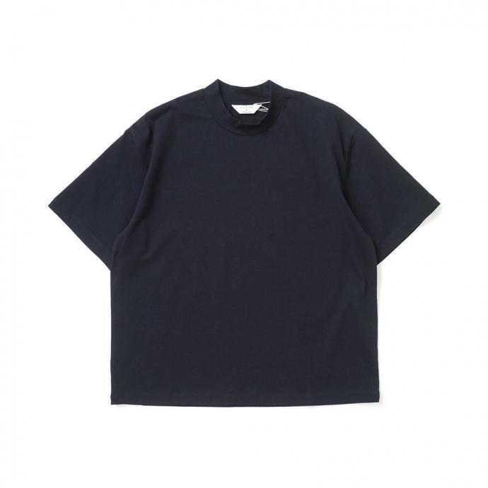 STILL BY HAND スティルバイハンド / CS06253 - BLACK NAVY ミックスカラー ハイネックTシャツ | STILL BY HAND