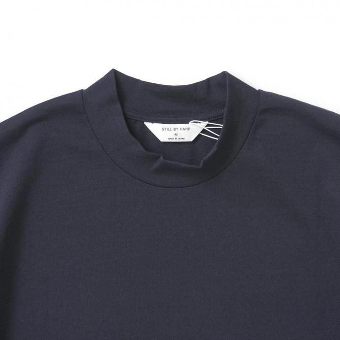 STILL BY HAND スティルバイハンド / CS06253 - BLACK NAVY ミックスカラー ハイネックTシャツ | STILL BY HAND | 02
