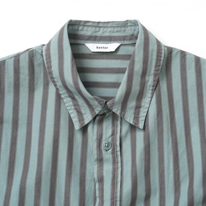 kontor / KON-SH03253 - MINT 製品染めストライプシャツ |  | 02