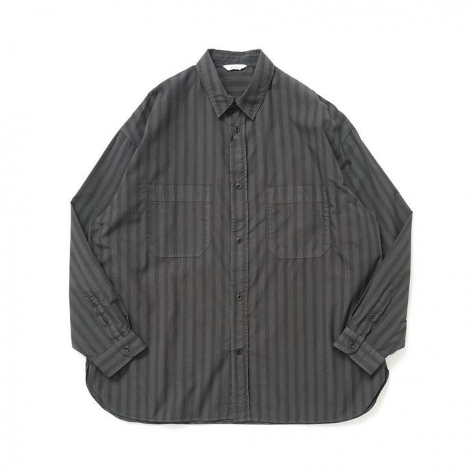 kontor / KON-SH03253 - CHARCOAL 製品染めストライプシャツ | 
