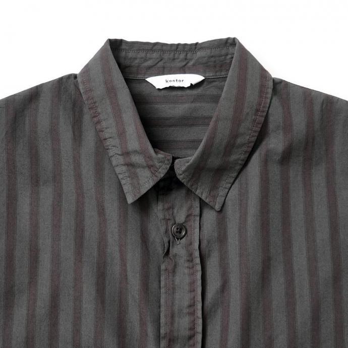 kontor / KON-SH03253 - CHARCOAL 製品染めストライプシャツ |  | 02