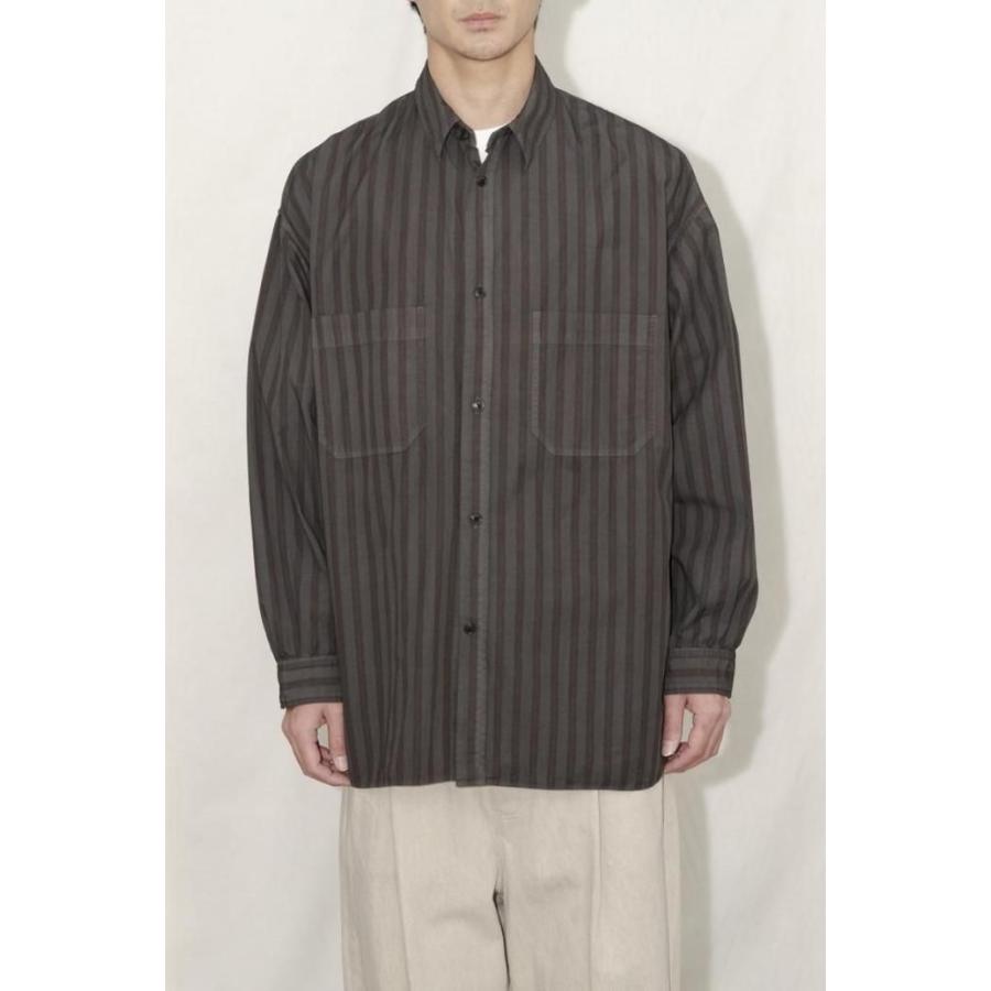 kontor / KON-SH03253 - CHARCOAL 製品染めストライプシャツ |  | 04