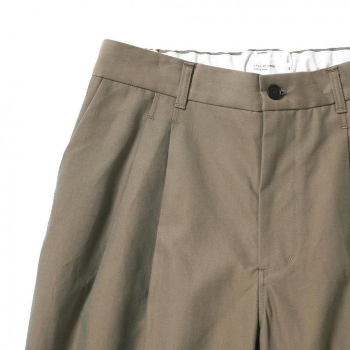 STILL BY HAND スティルバイハンド / PT06253 - OLIVE ディープ2タックパンツ オリーブ | STILL BY HAND | 02