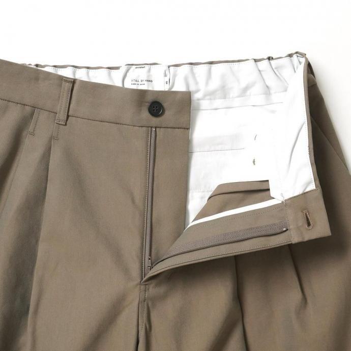 STILL BY HAND スティルバイハンド / PT06253 - OLIVE ディープ2タックパンツ オリーブ | STILL BY HAND | 04