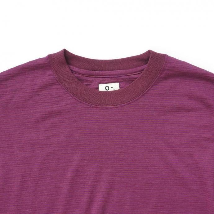 O- オー / MERINO SWEATSHIRT - Bordeaux Purple Stripe マイクロボーダー メリノウールカットソー O-W-21 | オー | 02