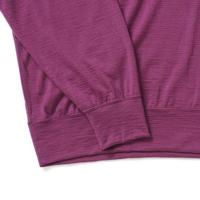 O- オー / MERINO SWEATSHIRT - Bordeaux Purple Stripe マイクロボーダー メリノウールカットソー O-W-21 | オー | 03