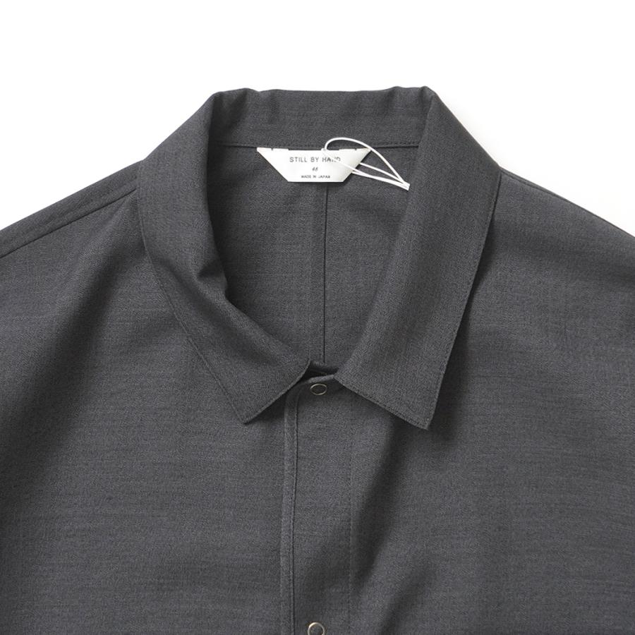 STILL BY HAND スティルバイハンド / BL01253 - CHARCOAL ダブルポケット シャツジャケット | STILL BY HAND | 02