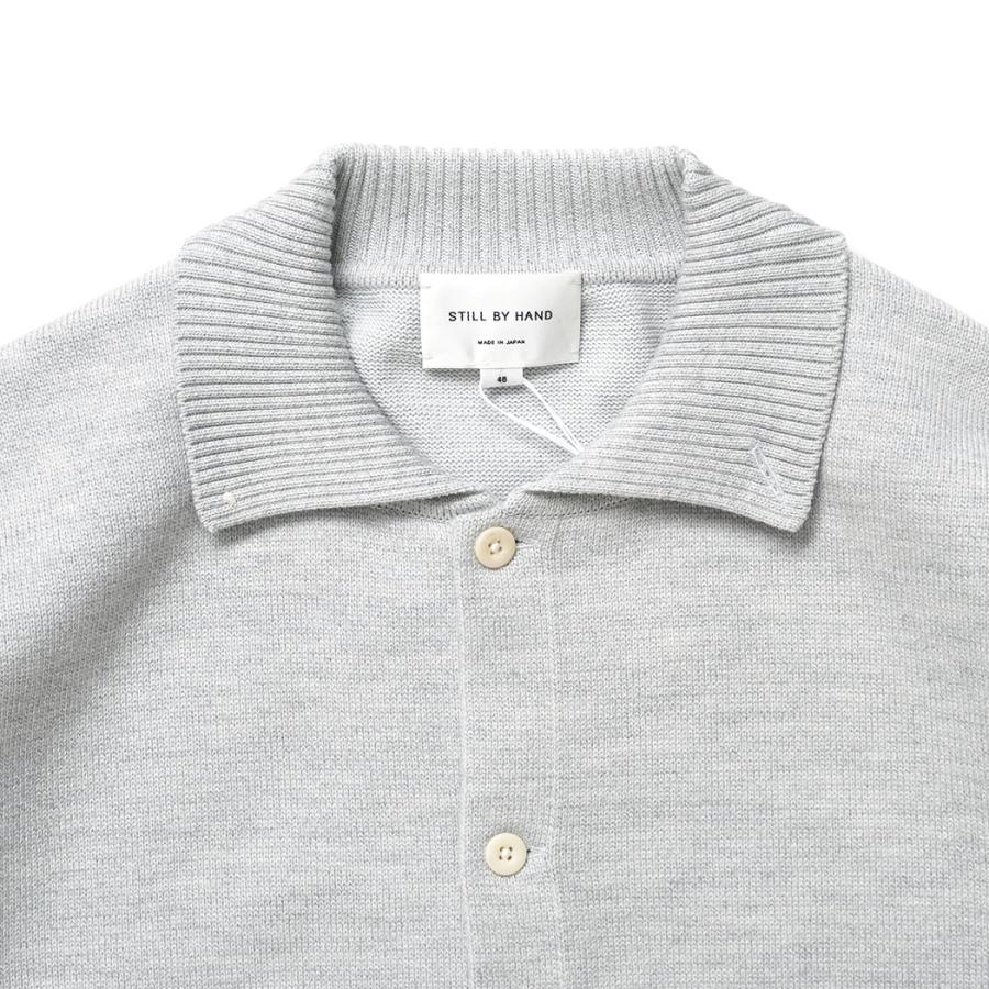 STILL BY HAND スティルバイハンド / KN05253 - LIGHT GREY 10Gニット ポロカーディガン | STILL BY HAND | 02