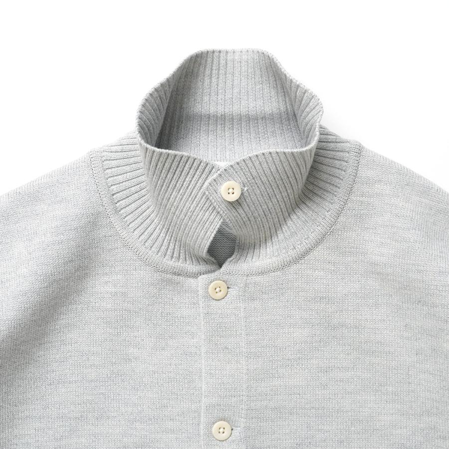STILL BY HAND スティルバイハンド / KN05253 - LIGHT GREY 10Gニット ポロカーディガン | STILL BY HAND | 03