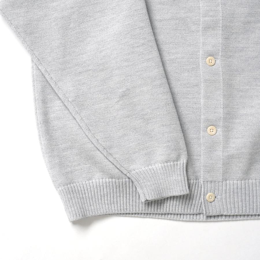 STILL BY HAND スティルバイハンド / KN05253 - LIGHT GREY 10Gニット ポロカーディガン | STILL BY HAND | 04