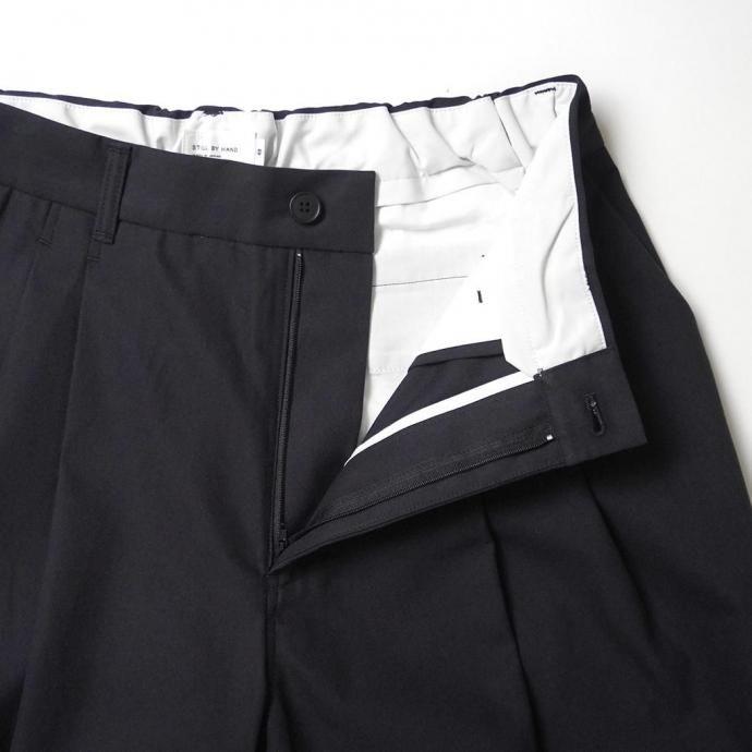STILL BY HAND スティルバイハンド / PT06253 - BLACK NAVY ディープ2タックパンツ ブラックネイビー | STILL BY HAND | 04