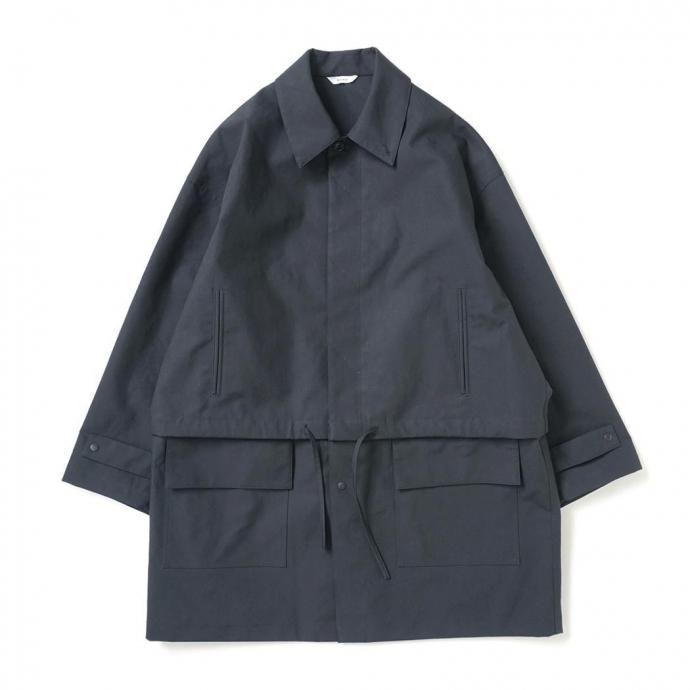 kontor / KON-CO03253 - BLACK NAVY 3レイヤー素材 デタッチャブルコート | 