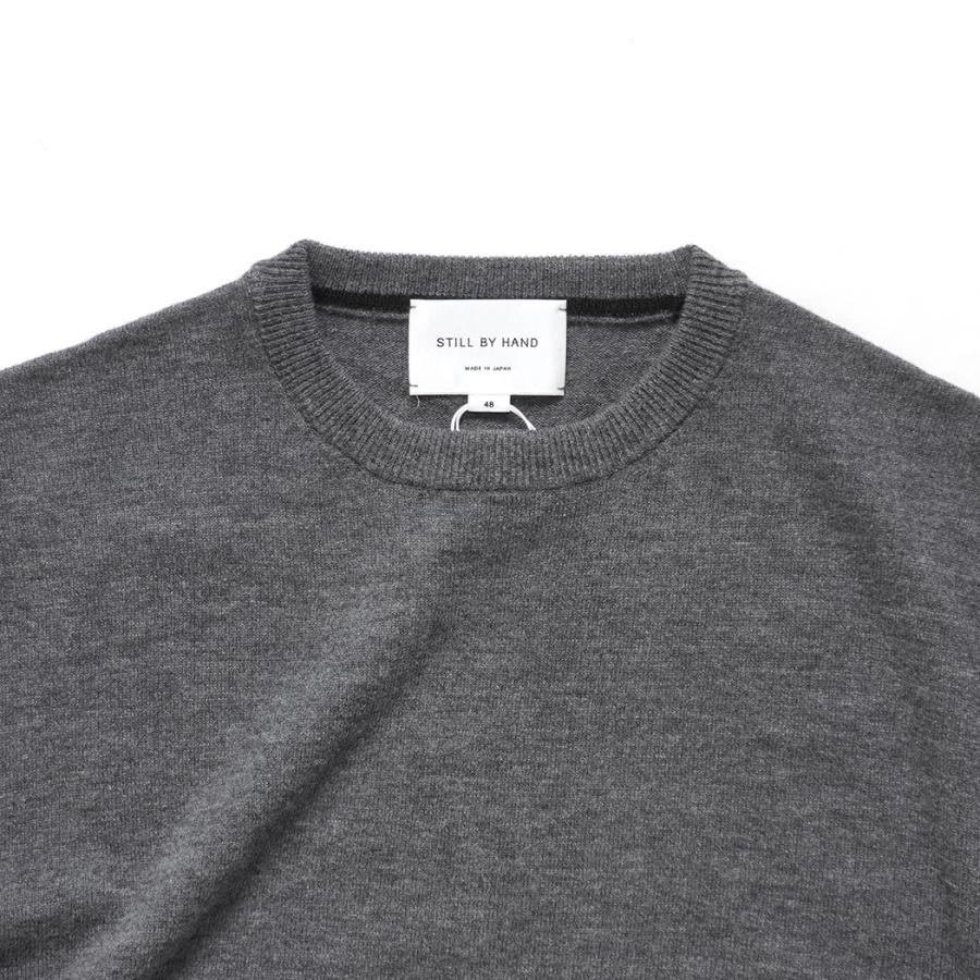 STILL BY HAND スティルバイハンド / KN03253 - GREY シルク混 プルオーバーセーター | STILL BY HAND | 02