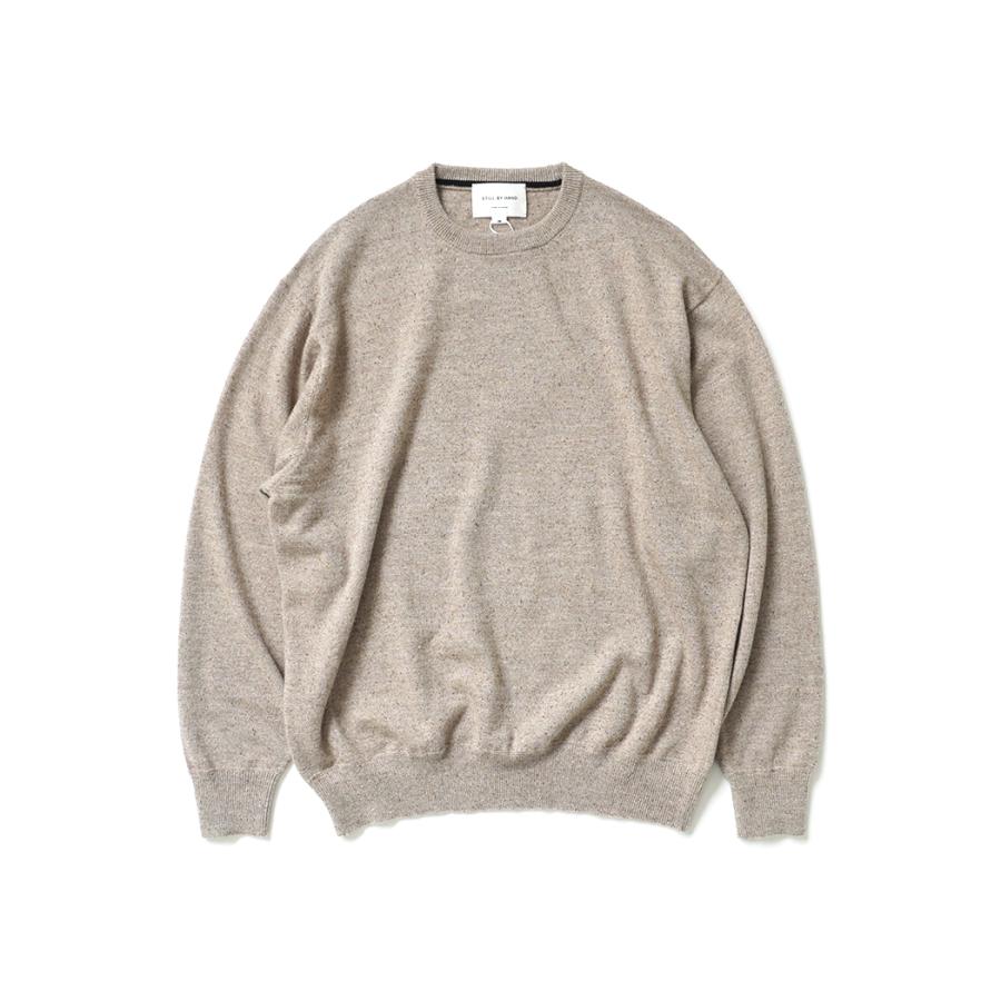 STILL BY HAND スティルバイハンド / KN03253 - SAND BEIGE シルク混 プルオーバーセーター | STILL BY HAND
