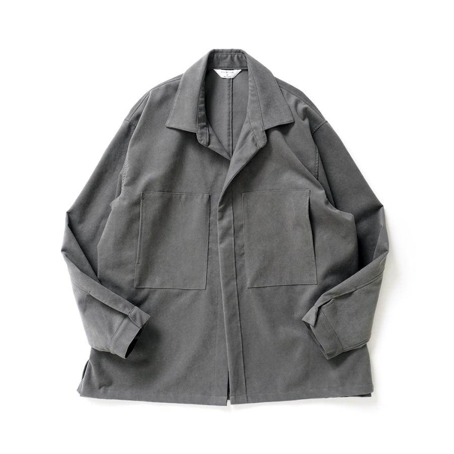 STILL BY HAND スティルバイハンド / BL06253 - GREY フェイクスウェード素材 オーバーシャツ | STILL BY HAND