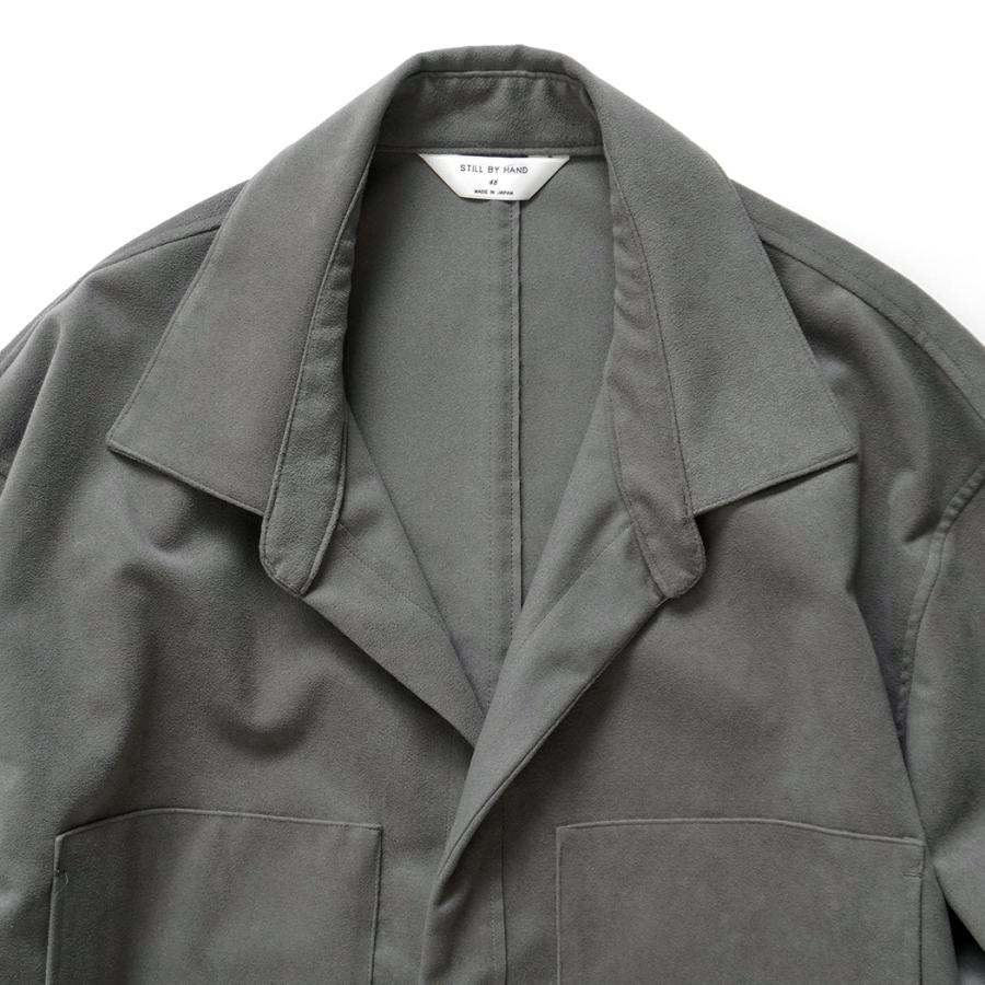 STILL BY HAND スティルバイハンド / BL06253 - GREY フェイクスウェード素材 オーバーシャツ | STILL BY HAND | 02