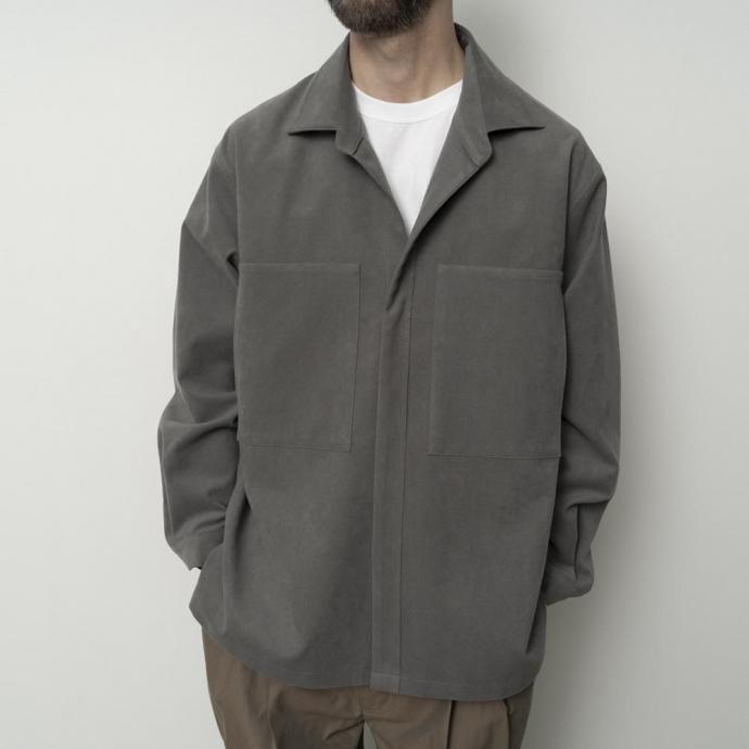 STILL BY HAND スティルバイハンド / BL06253 - GREY フェイクスウェード素材 オーバーシャツ | STILL BY HAND | 05