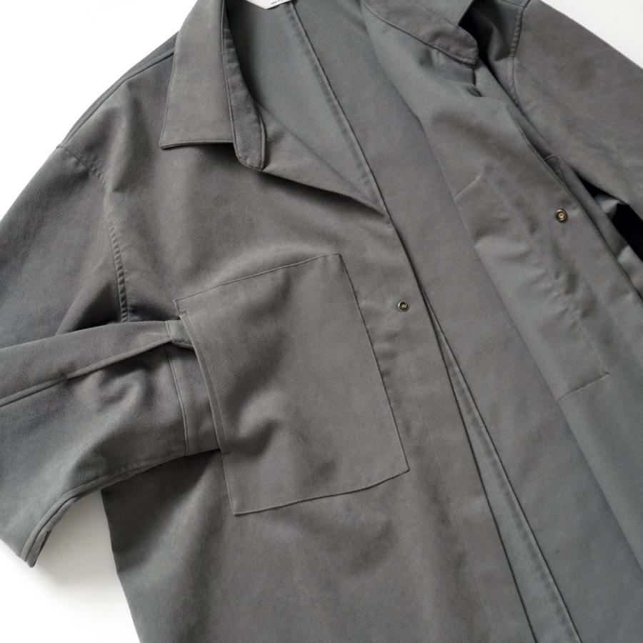 STILL BY HAND スティルバイハンド / BL06253 - GREY フェイクスウェード素材 オーバーシャツ | STILL BY HAND | 04