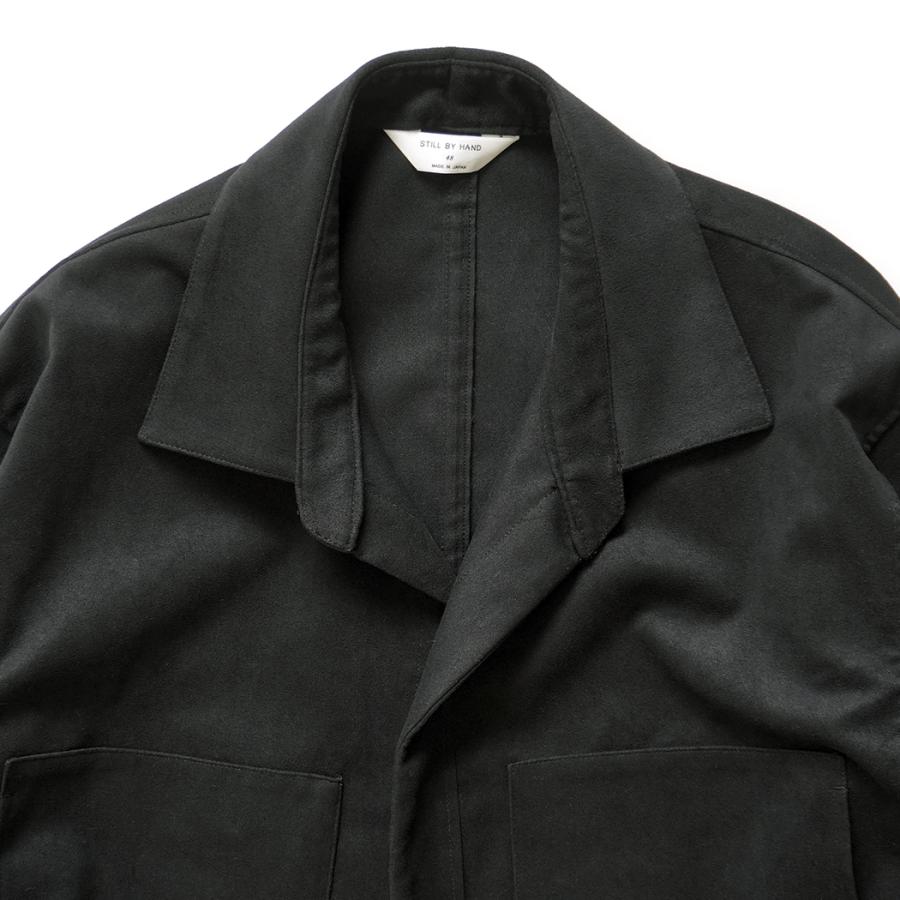 STILL BY HAND スティルバイハンド / BL06253 - INK BLACK フェイクスウェード素材 オーバーシャツ | STILL BY HAND | 02