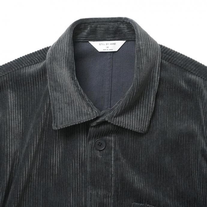 STILL BY HAND スティルバイハンド / BL02253 - BLUE CHARCOAL コーデュロイ シャツジャケット | STILL BY HAND | 02