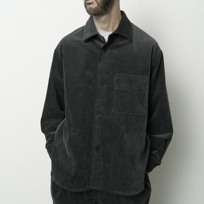 STILL BY HAND スティルバイハンド / BL02253 - BLUE CHARCOAL コーデュロイ シャツジャケット | STILL BY HAND | 08