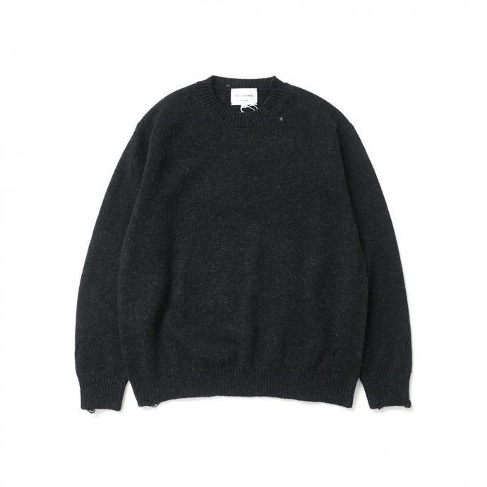 STILL BY HAND スティルバイハンド / KN01253 - DARK CHARCOAL パンチドシェットランドセーター | STILL BY HAND