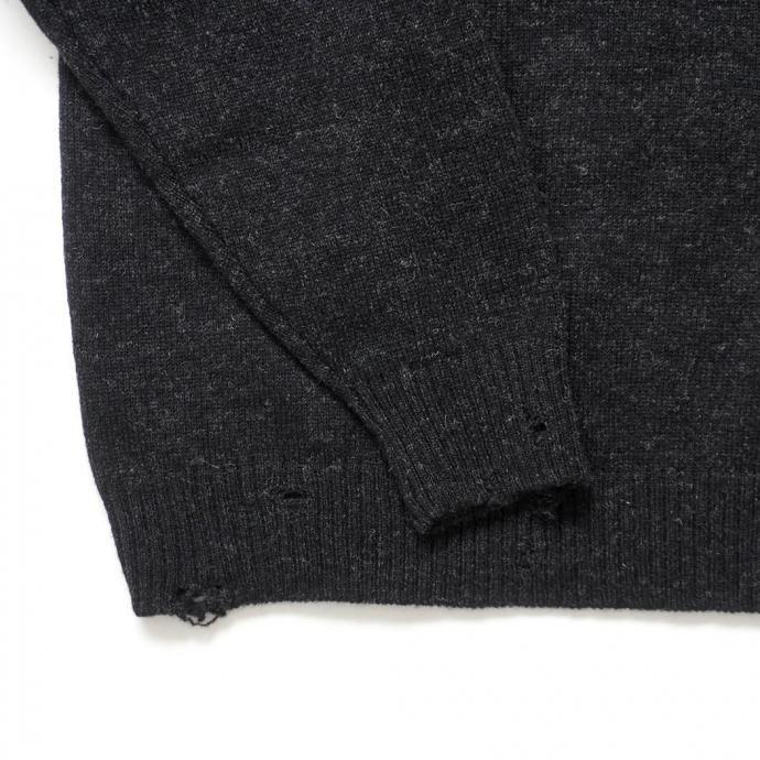 STILL BY HAND スティルバイハンド / KN01253 - DARK CHARCOAL パンチドシェットランドセーター | STILL BY HAND | 03