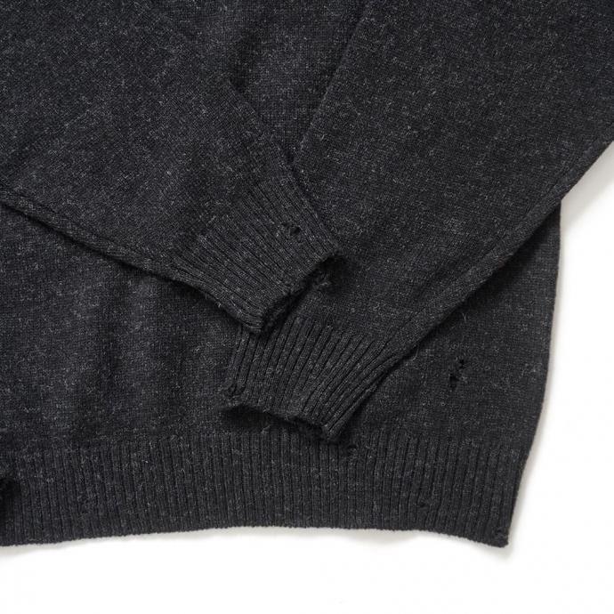 STILL BY HAND スティルバイハンド / KN01253 - DARK CHARCOAL パンチドシェットランドセーター | STILL BY HAND | 04