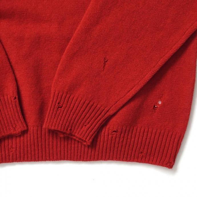 STILL BY HAND スティルバイハンド / KN01253 - VERMILION RED パンチドシェットランドセーター | STILL BY HAND | 04