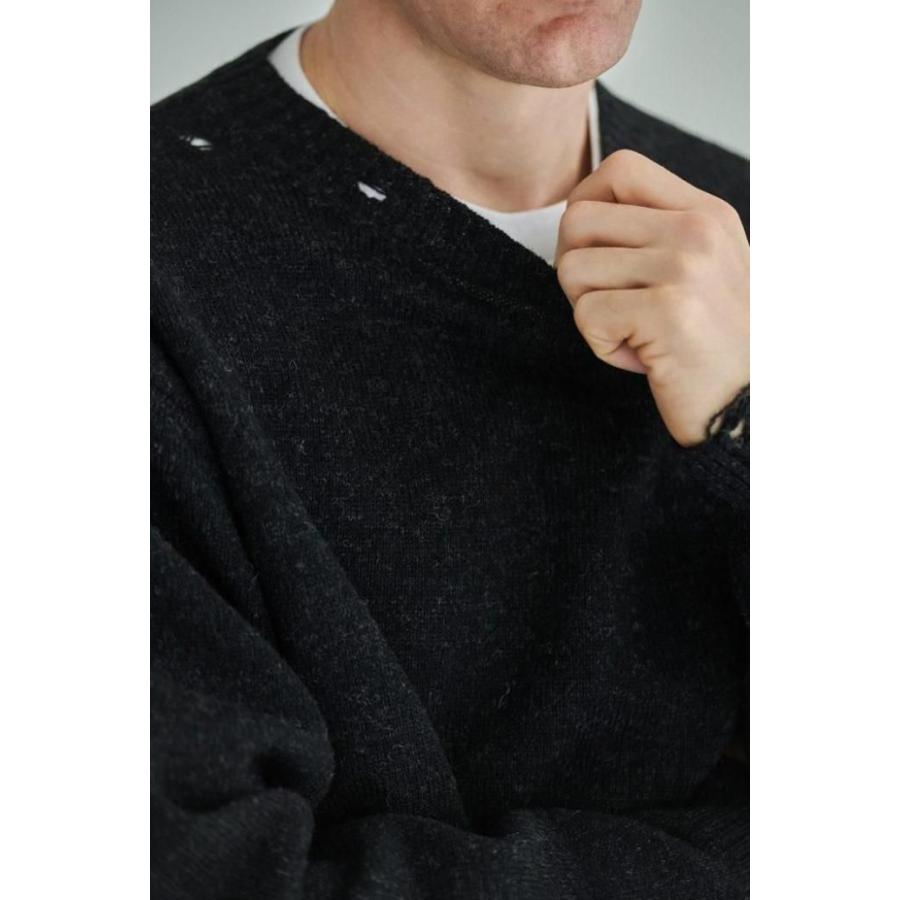 STILL BY HAND スティルバイハンド / KN01253 - VERMILION RED パンチドシェットランドセーター | STILL BY HAND | 06