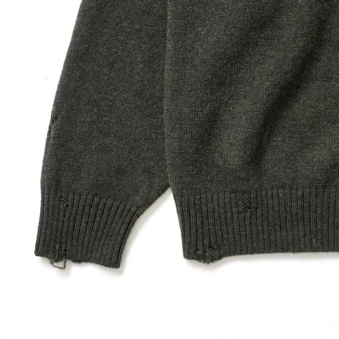 STILL BY HAND スティルバイハンド / KN01253 - KHAKI GREEN パンチドシェットランドセーター | STILL BY HAND | 03