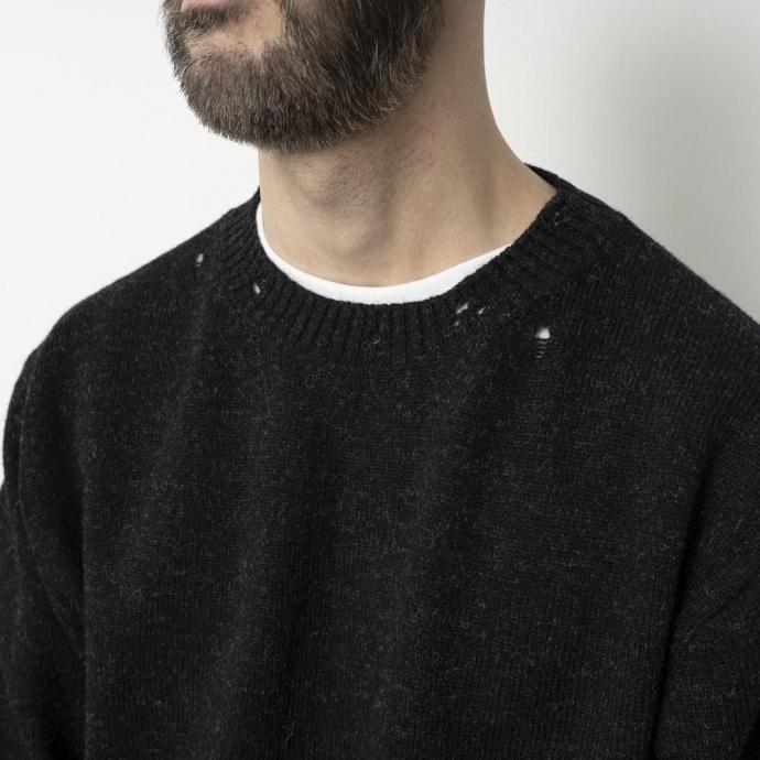 STILL BY HAND スティルバイハンド / KN01253 - KHAKI GREEN パンチドシェットランドセーター | STILL BY HAND | 07