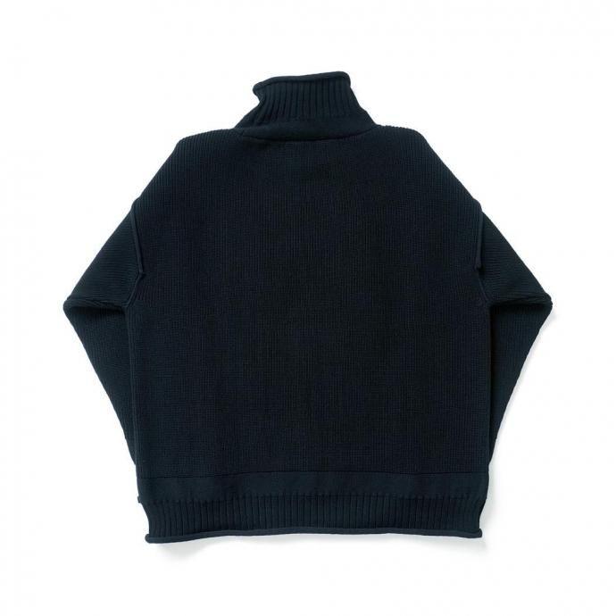 kontor / KON-KN01253 - BLACK ハイネック ガンジーセーター |  | 01