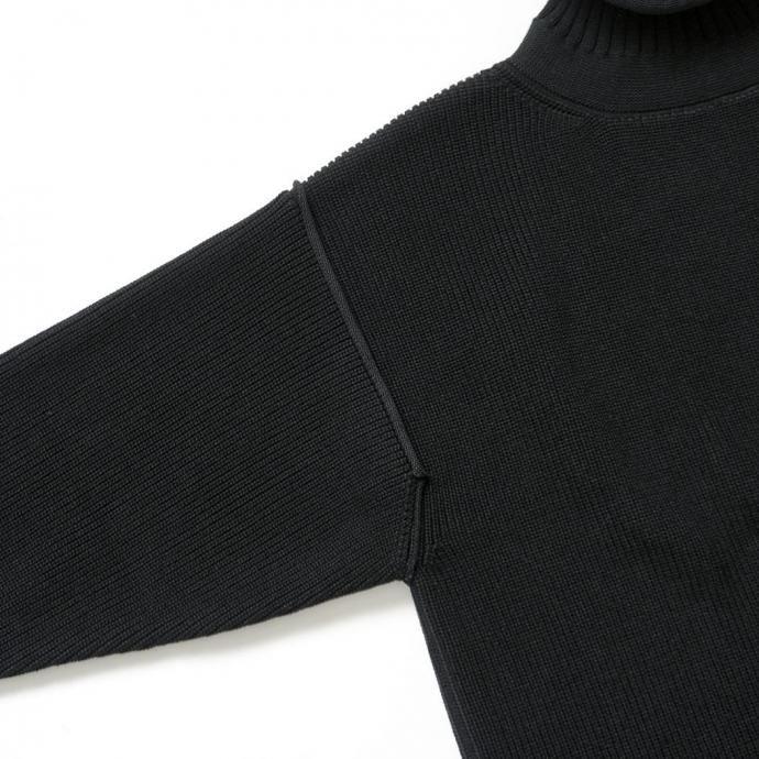 kontor / KON-KN01253 - BLACK ハイネック ガンジーセーター |  | 04