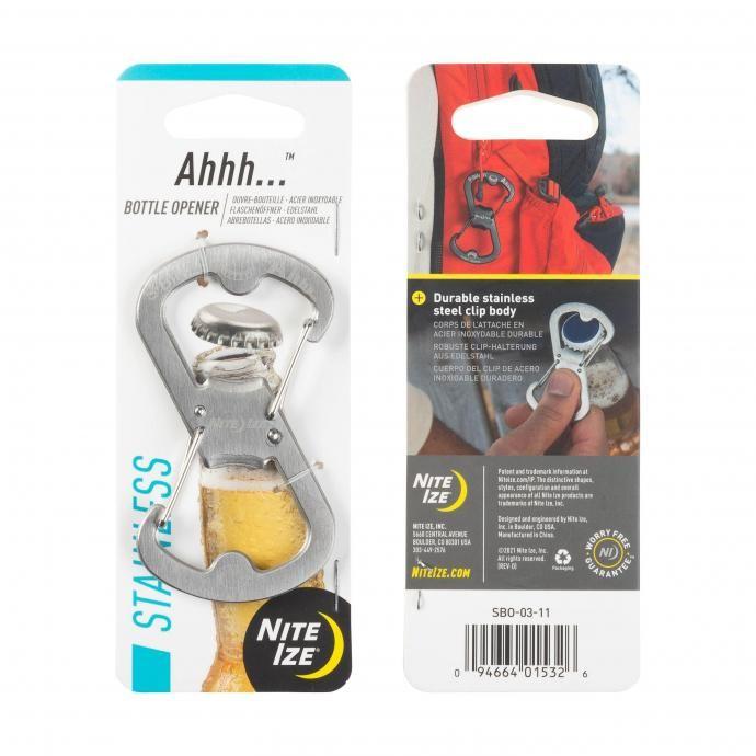 NITE IZE ナイトアイズ / Ahhh... Stainless Bottle Opener エスビナー ボトルオープナー ステンレスシルバー キーホルダー アクセサリー キーリング | NITE IZE