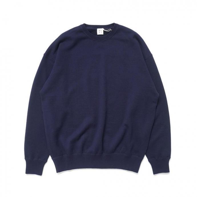WLP / CREW NECK PO - ネイビー RL2510 ダブルエルピー ウールコットンニット クルーネックプルオーバー | 