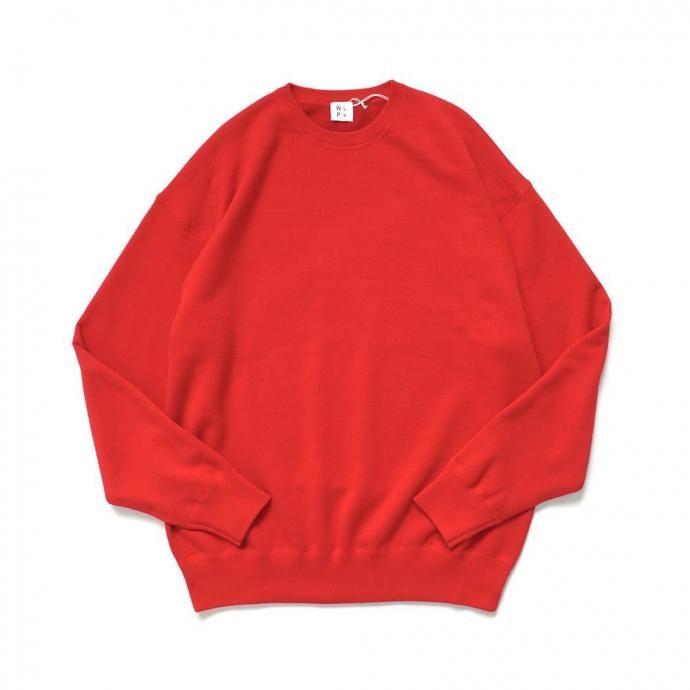 WLP / CREW NECK PO - レッド RL2510 ダブルエルピー ウールコットンニット クルーネックプルオーバー | 