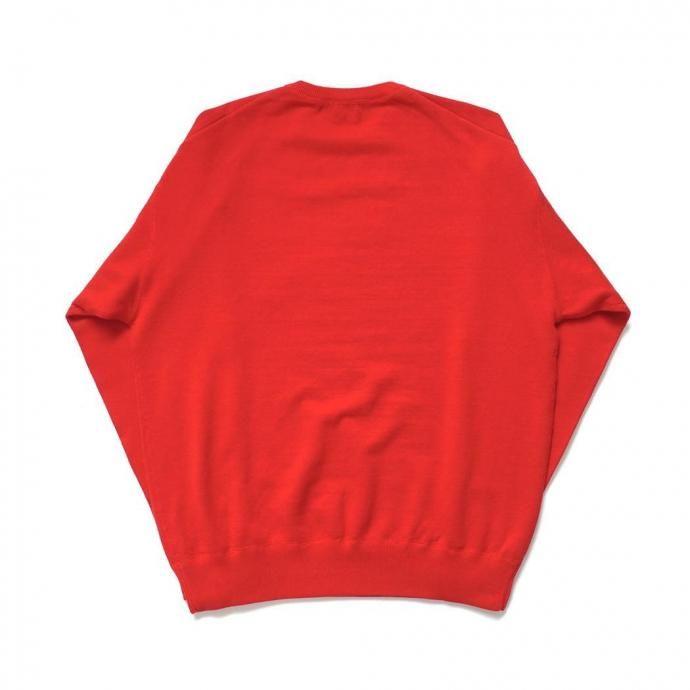 WLP / CREW NECK PO - レッド RL2510 ダブルエルピー ウールコットンニット クルーネックプルオーバー |  | 01