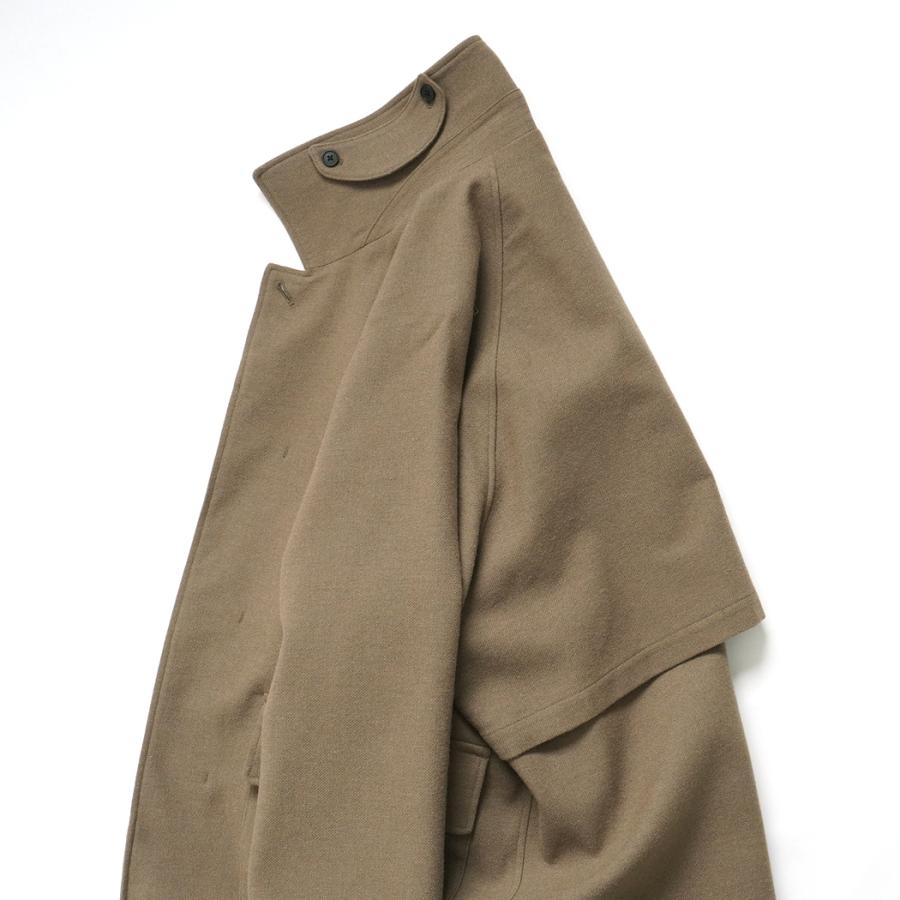 STILL BY HAND スティルバイハンド / CO03253 - KHAKI BEIGE ウール／ナイロン バルカラーコート | STILL BY HAND | 04