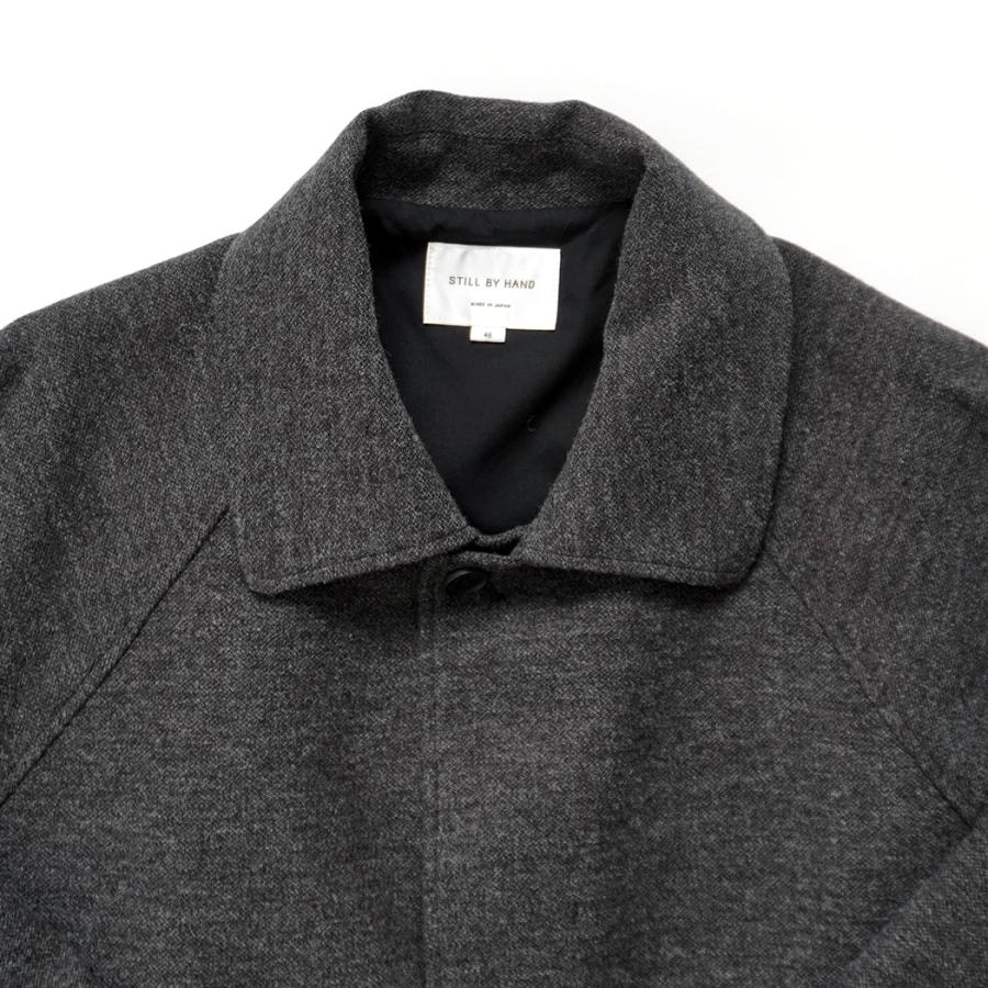 STILL BY HAND スティルバイハンド / CO03253 - BROWN CHARCOAL ウール／ナイロン バルカラーコート | STILL BY HAND | 02