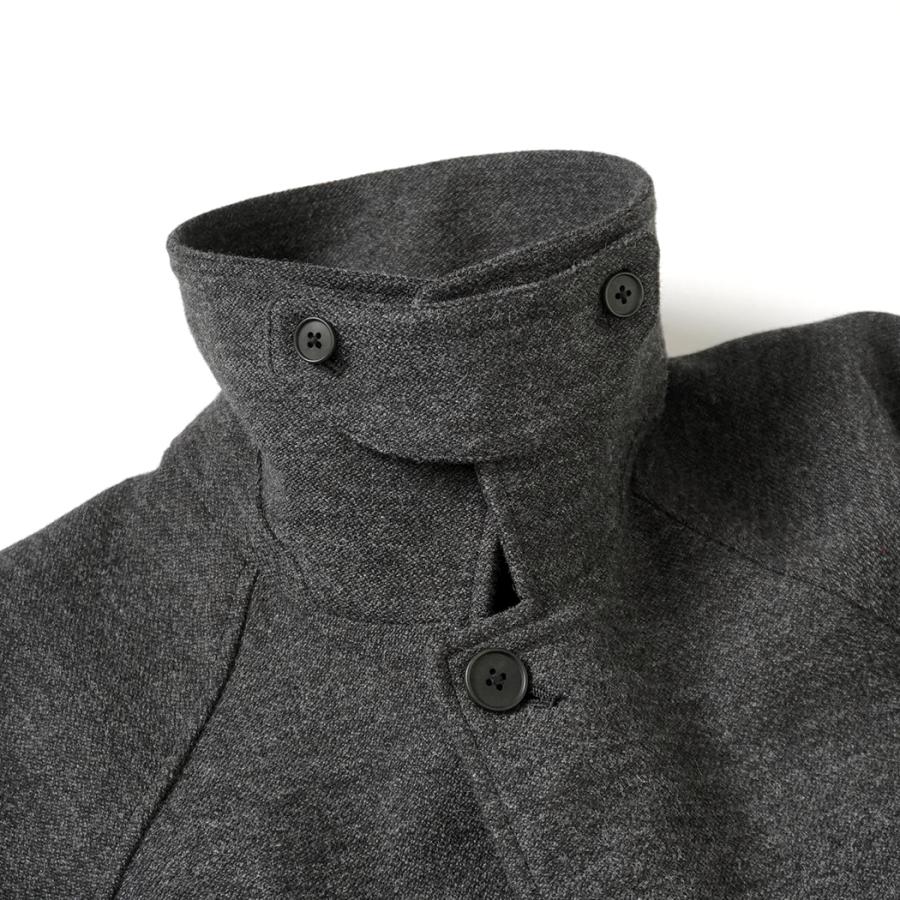 STILL BY HAND スティルバイハンド / CO03253 - BROWN CHARCOAL ウール／ナイロン バルカラーコート | STILL BY HAND | 03