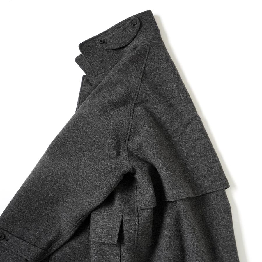 STILL BY HAND スティルバイハンド / CO03253 - BROWN CHARCOAL ウール／ナイロン バルカラーコート | STILL BY HAND | 04