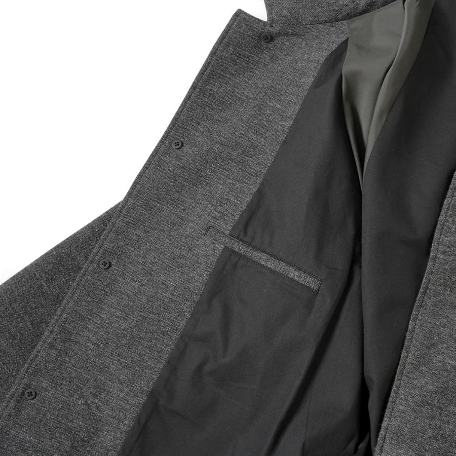 STILL BY HAND スティルバイハンド / CO03253 - BROWN CHARCOAL ウール／ナイロン バルカラーコート | STILL BY HAND | 06